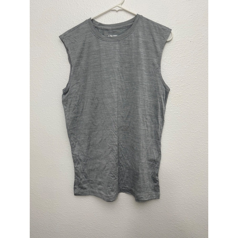 Athletex Mens Sleeveless Muscle Tee Heather Gray Activewear Gym Shirt Size M
